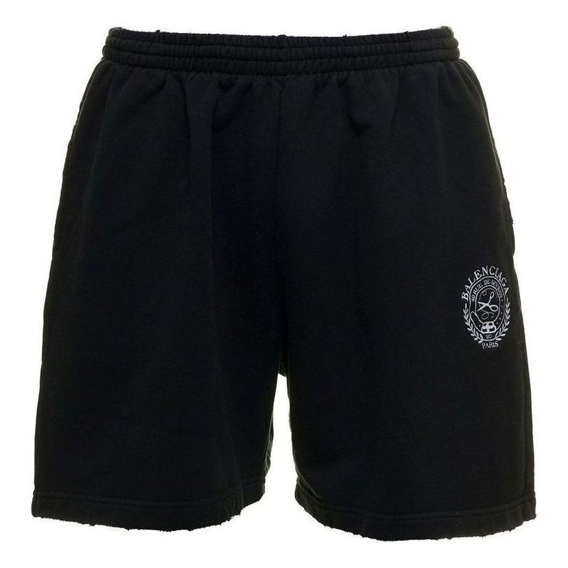 Къси панталони Balenciaga Logo Brushed Sweat Shorts Черно | 676137TMVA39034
