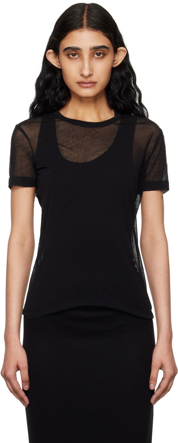 Тениска Helmut Lang Helmut Lang Sheer T-Shirt Черно | O04HW516, 0