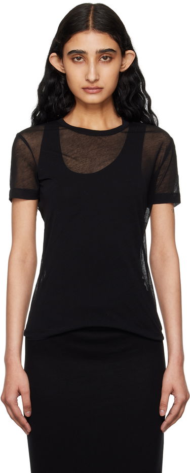 Тениска Helmut Lang Helmut Lang Sheer T-Shirt Черно | O04HW516, 0