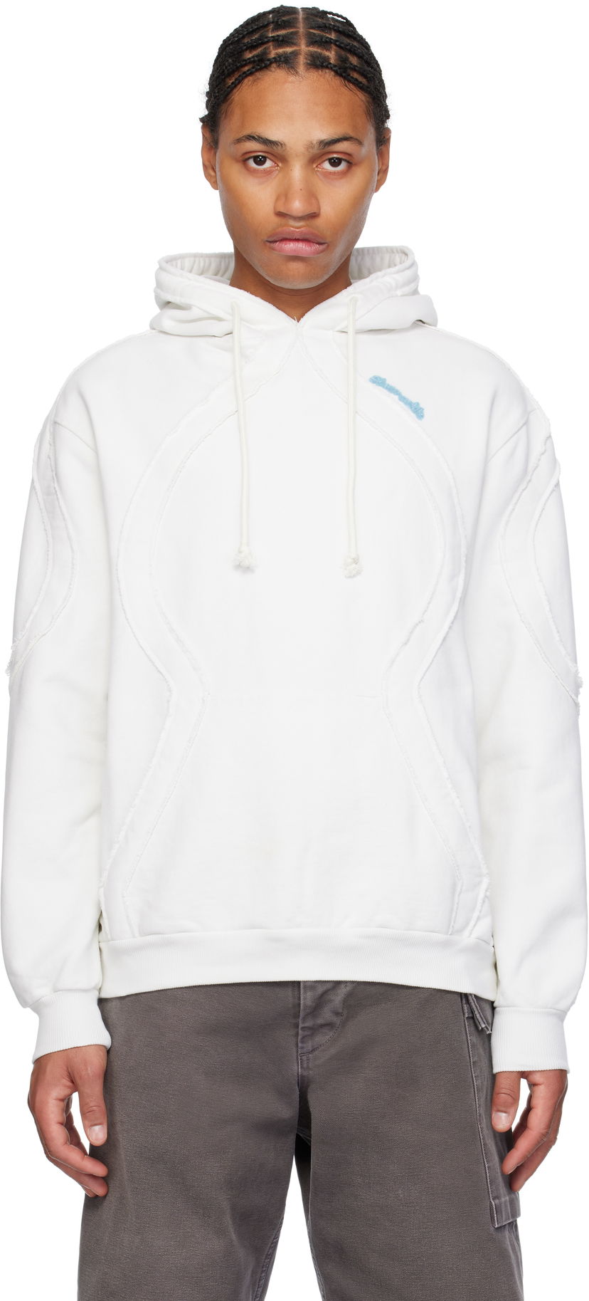 Суитчър Bluemarble Drawstring Hoodie Бяло | HO12 FL05B24 WHT