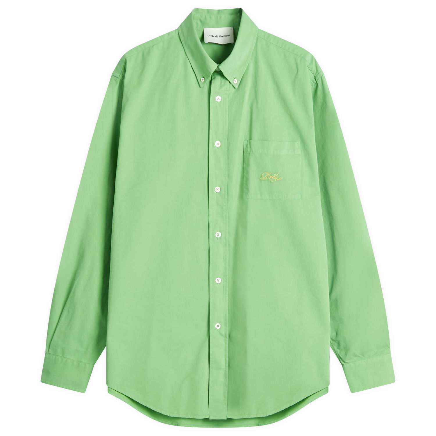 Риза Drôle de Monsieur Oxford Cotton Long Sleeve Shirt, Size Large Зелено | G-SH195-CO178-AV, 1