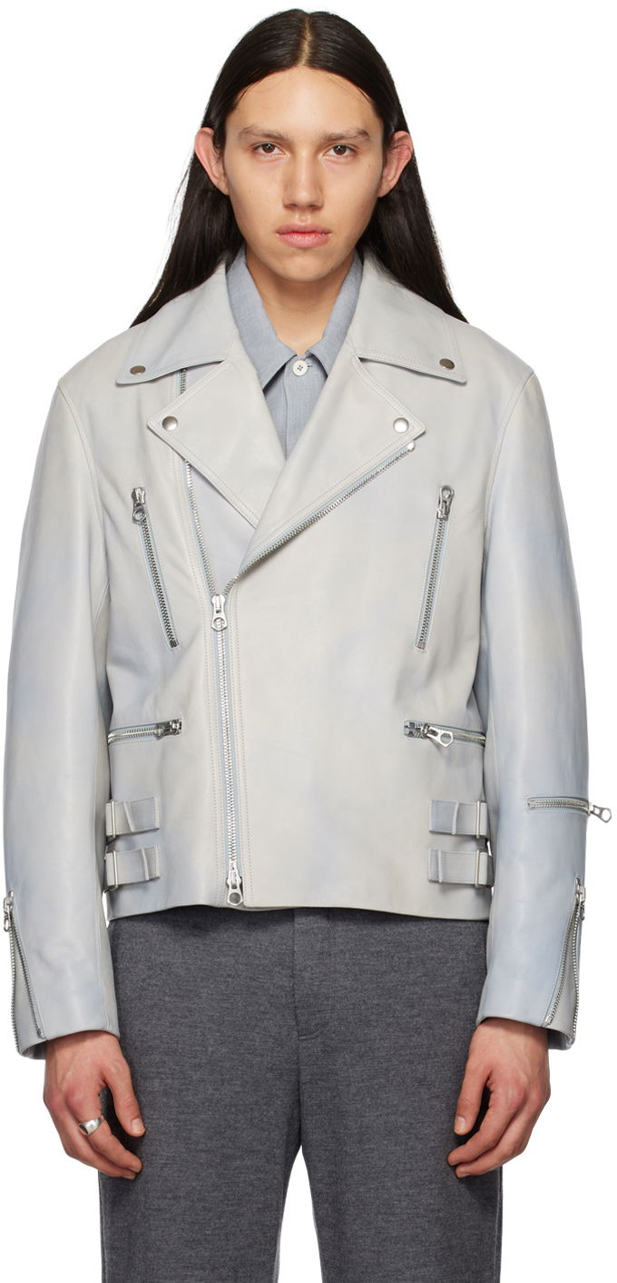 Яке Jil Sander Jil Sander Eldorado Leather Jacket Сиво | J22BN0122_J07036, 0