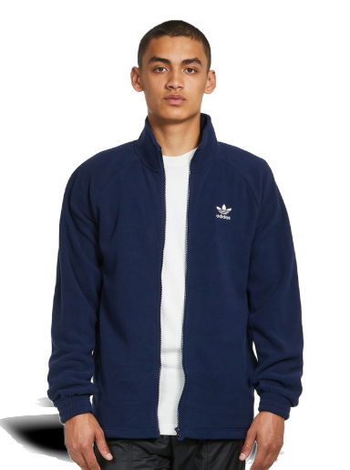 Суитчър adidas Originals Trefoil Teddy Fleece Jacket Тъмно синьо | HK7296