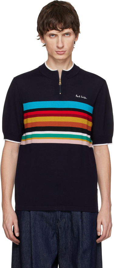 Тениска Paul Smith Signature Stripe Merino Wool Cycle T-shirt Тъмно синьо | M1R-528Z-T02882-49, 0