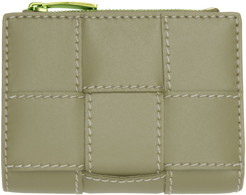 Портфейл Bottega Veneta Green Cassette Small Bi-Fold Wallet Зелено | 742698 V39K1, 0