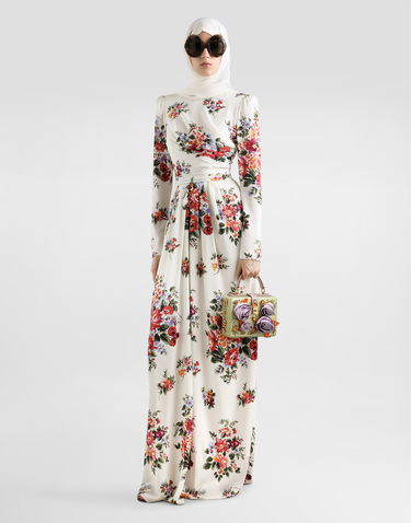 Pокля Dolce & Gabbana Flower Bouquet-print Charmeuse Dress Многоцветен | F610LTFSA8PHA5ZO, 1