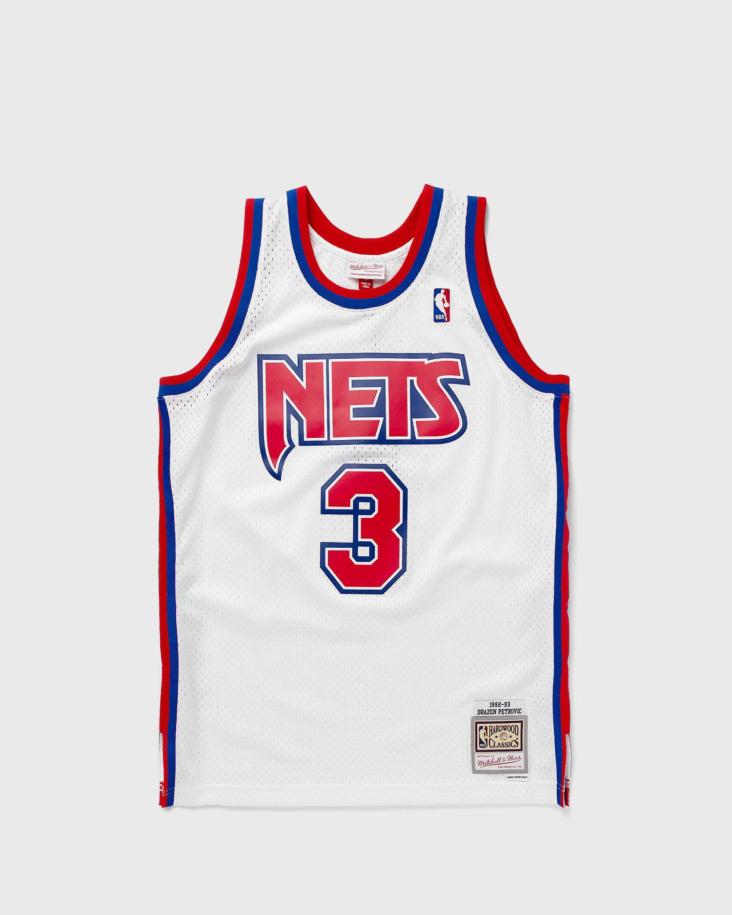Фланелка Mitchell & Ness NBA Swingman Jersey New Jersey Nets 1992-93 Drazen Petrovic #3 Бяло | SMJYLG19016-NJNWHIT92DPE, 0