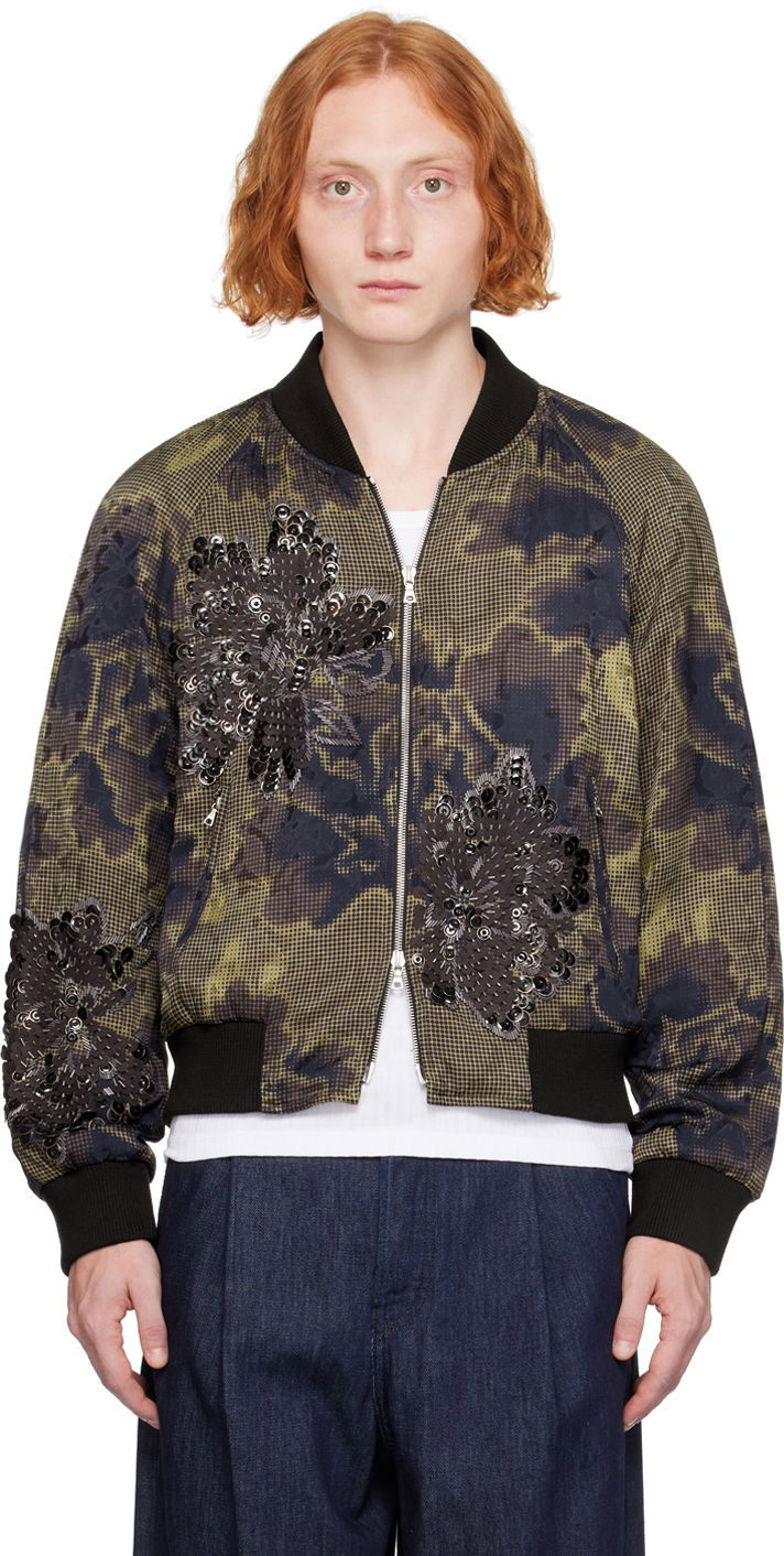 Яке бомбър Dries Van Noten Embellished Bomber Jacket Кафяво | 242-020522-9026, 0