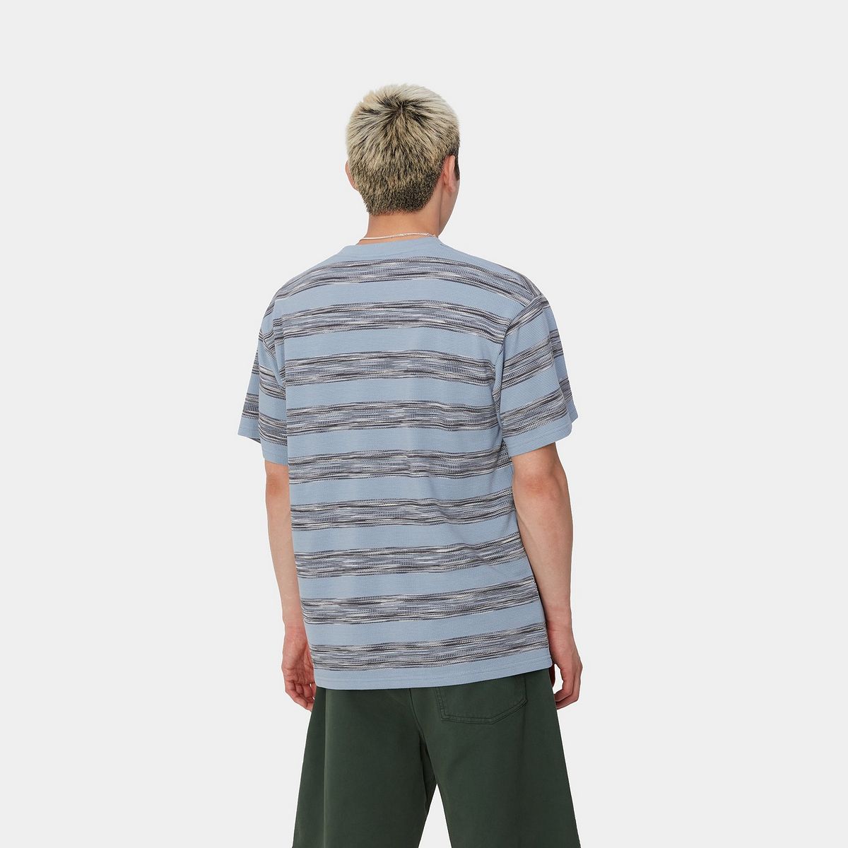 Тениска Carhartt WIP Short Sleeve Pocket T-Shirt in Misty Sky Stripe Синьо | I033679_5, 1