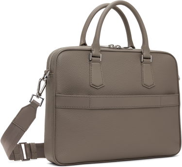 Чанта през рамо BOSS BOSS Grained Leather Briefcase Сиво | 50536146, 2