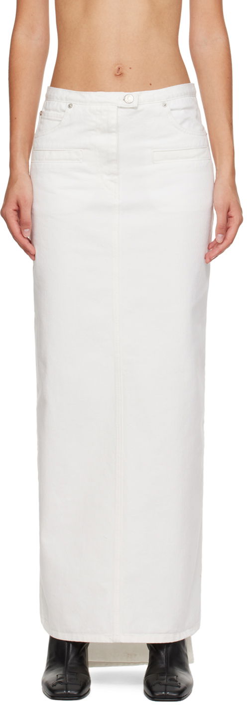 Пола Courrèges Courrèges Seven-Pocket Denim Maxi Skirt Бяло | 423DJU124DE0025