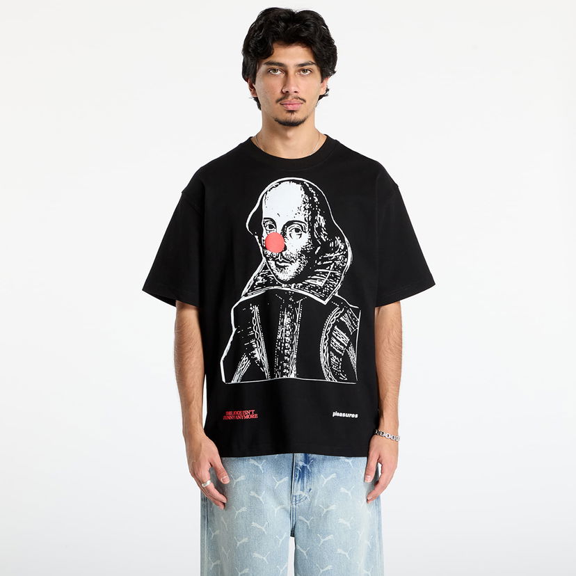 Тениска Pleasures Joke Heavyweight T-shirt Shakespeare Clown Nose Черно | P25F045-BLACK