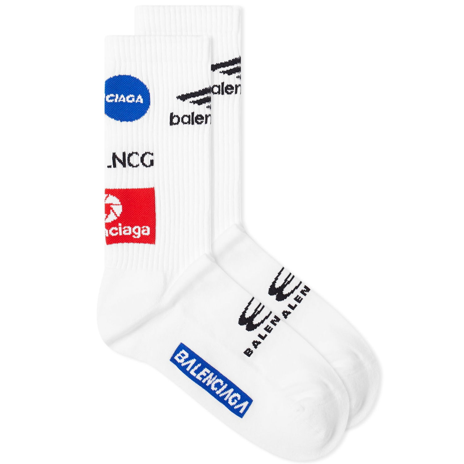 Чорапи Balenciaga League Socks Бяло | 767035-4D7B4-9000, 0