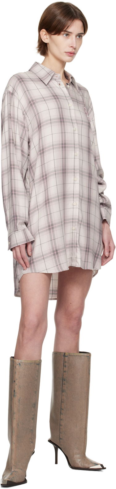 Риза Diesel Diesel D-Dalis-Q1 Plaid Minidress Бежово | A16836 0HQAN, 3