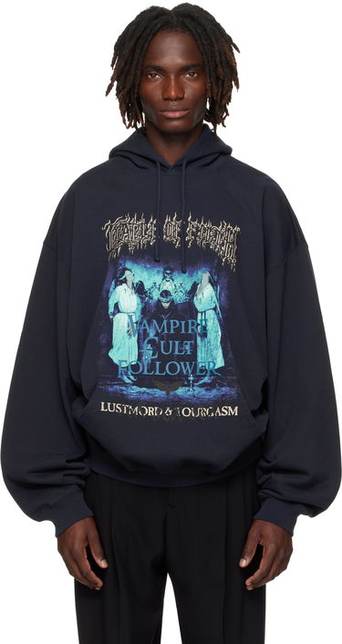 Суитчър VETEMENTS Vetements Cradle of Filth 'Vampire Cult' Oversized Hoodie Тъмно синьо | UCF76HD700N, 0