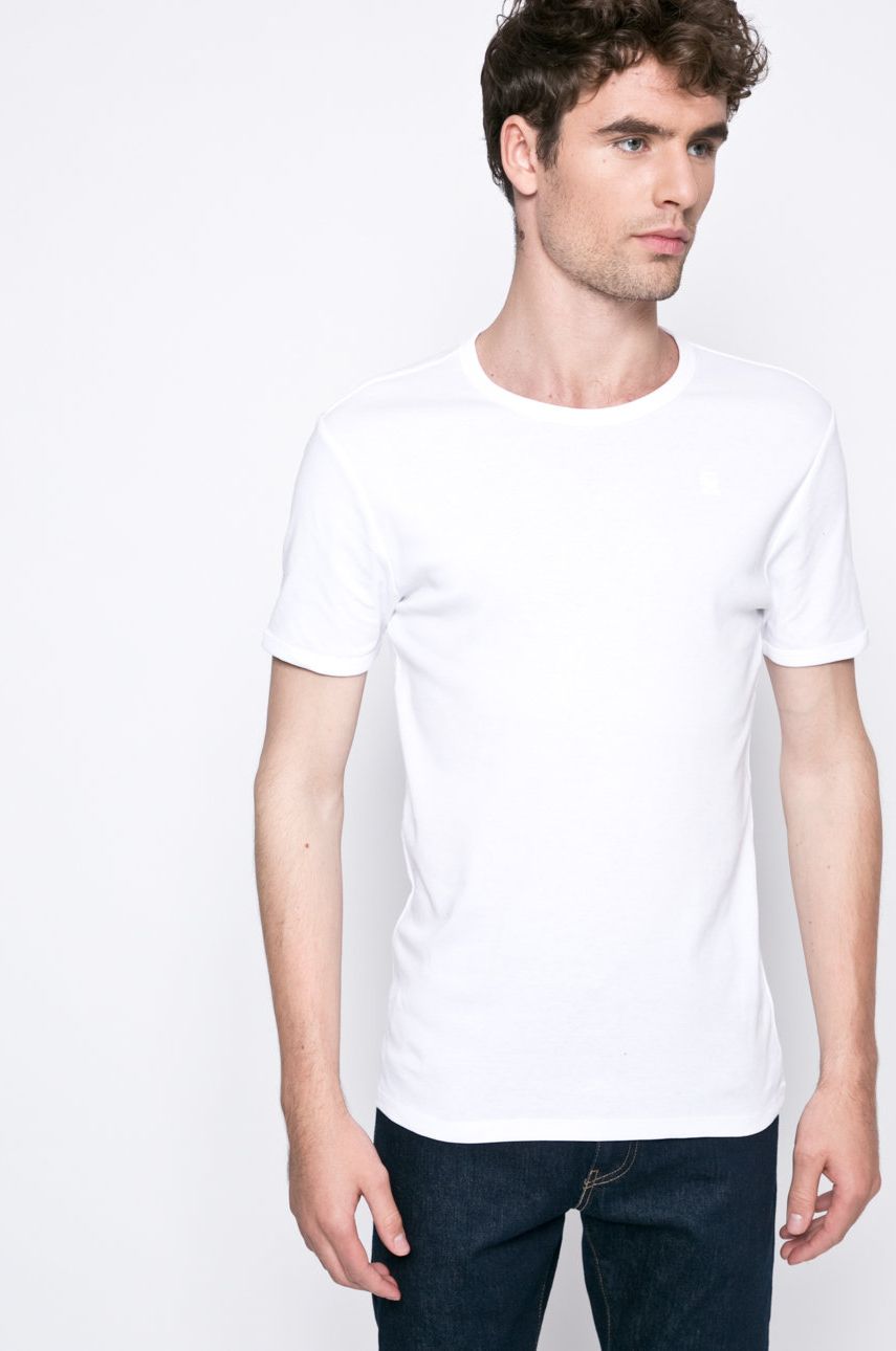 Тениска G-Star Raw 2-Pack of Basic Crew Neck T-Shirts Бяло | D07205.124.110, 0