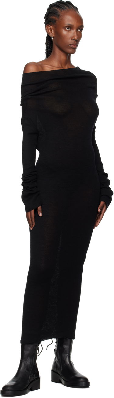 Pокля Ann Demeulemeester Ann Demeulemeester Barbro Dropped Shoulder Knitted Midi Dress Черно | 2520-W-KN28-FA059-099, 3