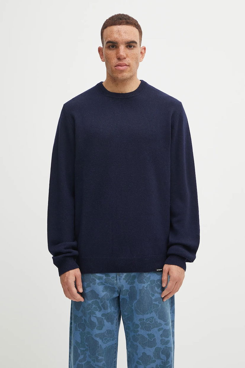 Пуловер Carhartt WIP Alten Sweater with Wool Blend Тъмно синьо | I033917.J0XX