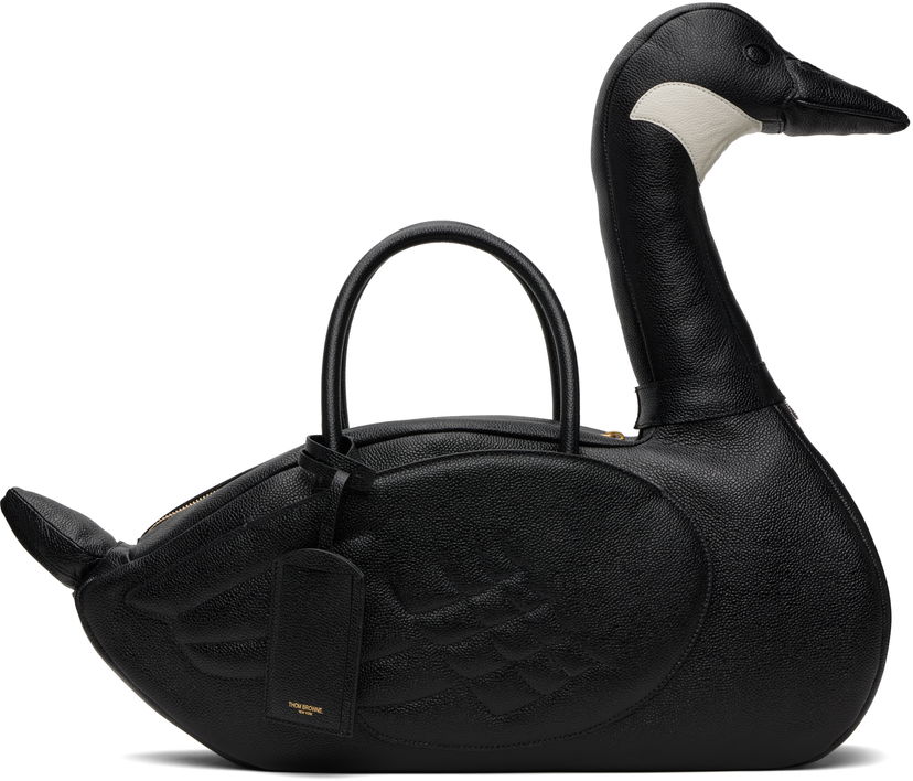 Дамска чанта Thom Browne Thom Browne Pebble Grain Goose Bag Черно | UAG227A-00198