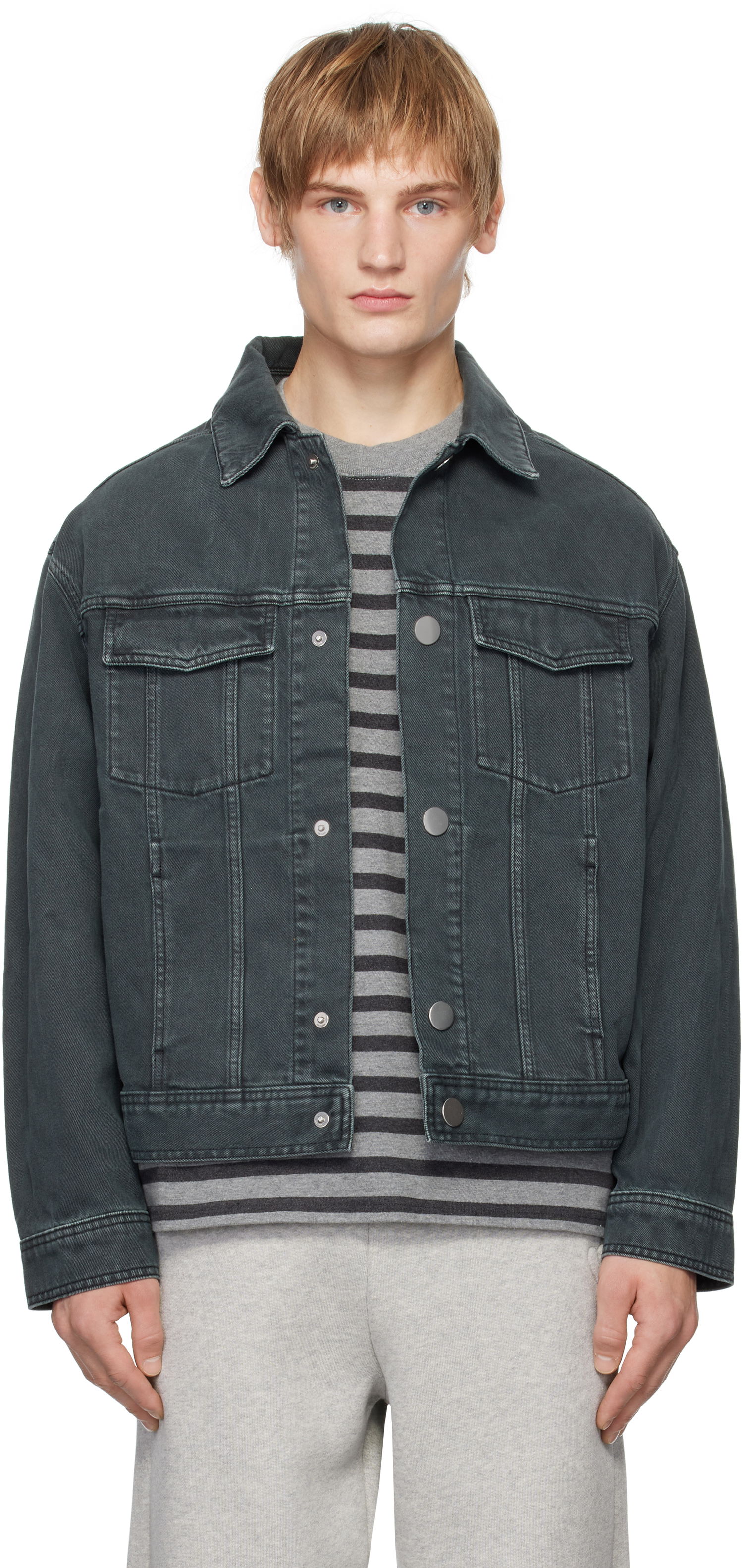 Яке AMI Trucker Denim Jacket Синьо | HJK257.CO0037, 0