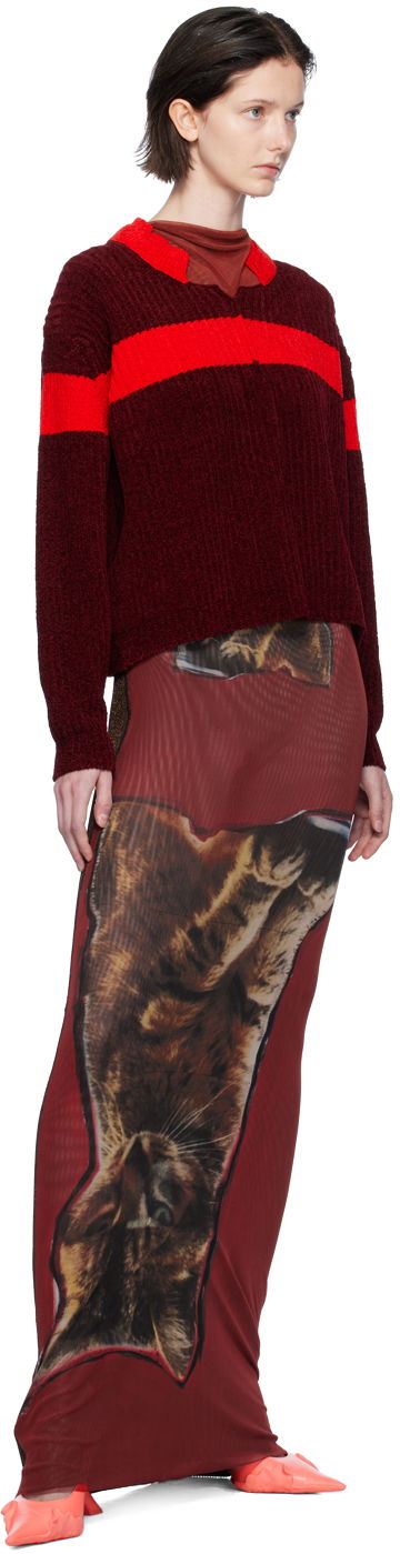 Пуловер Ottolinger Ottolinger Striped Knit Sweater Червено | 707501, 3