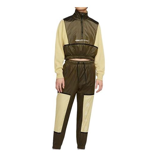 Комплект Nike Sportswear Half Zip Cropped Woven Jacket Зелено | CU6383-318, 0