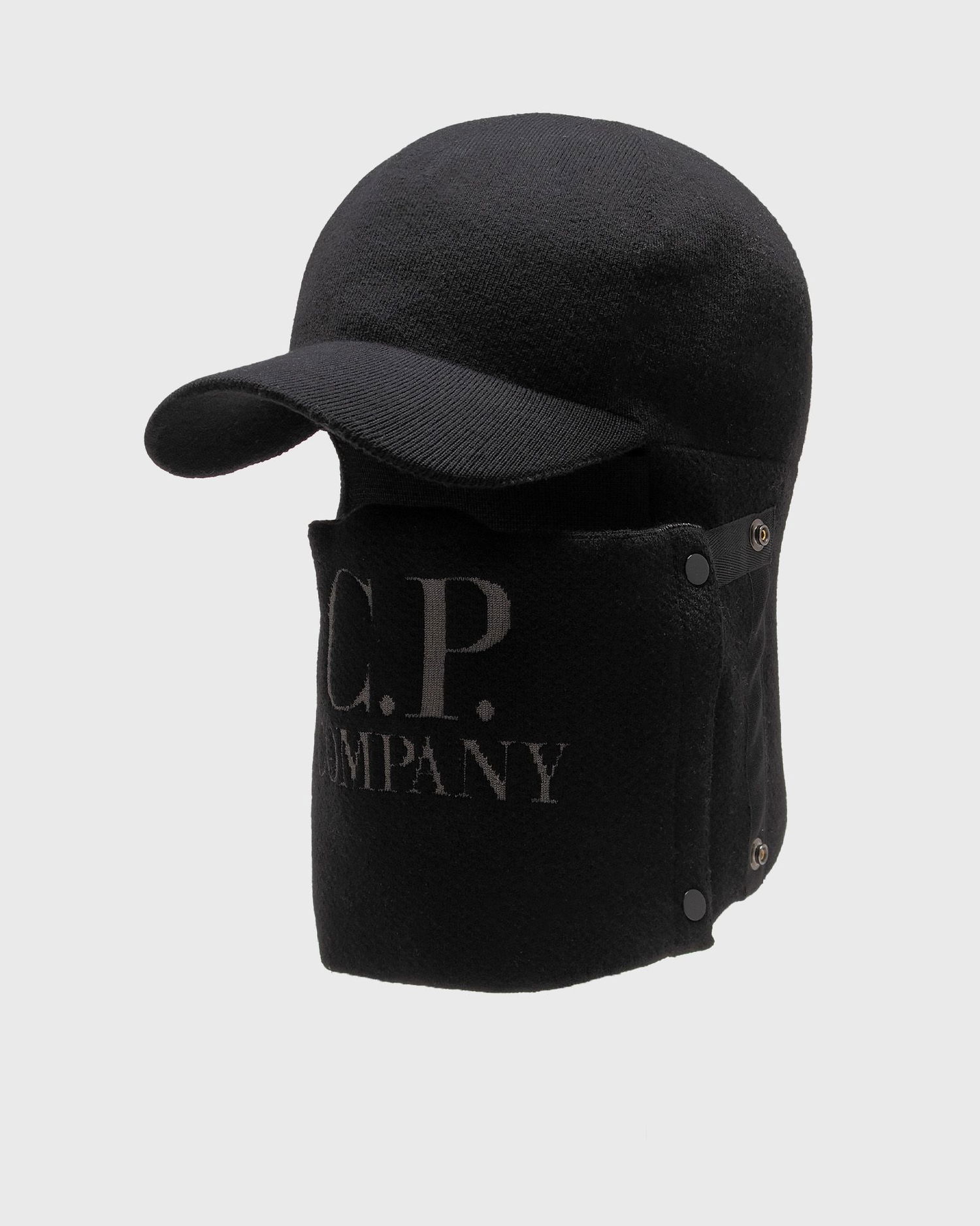 Шапка с козирка C.P. Company ACCESSORIES KNIT CAP IN EXTRAFINE MERINO WOOL Черно | 17CMAC298A005509A-999, 0