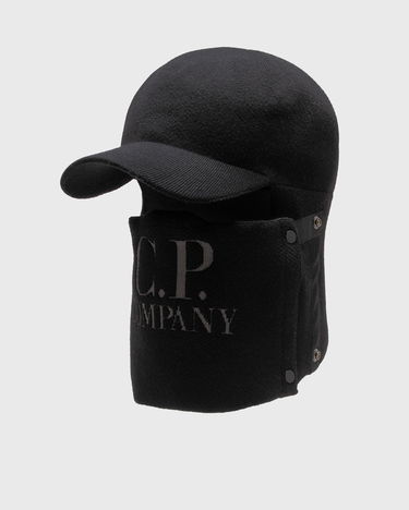 Шапка с козирка C.P. Company ACCESSORIES KNIT CAP IN EXTRAFINE MERINO WOOL Черно | 17CMAC298A005509A-999, 0