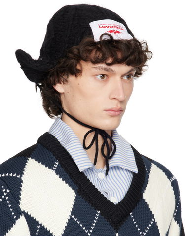 Шапка Charles Jeffrey Loverboy Black Chunky Aviator Beanie Черно | 42130201, 3