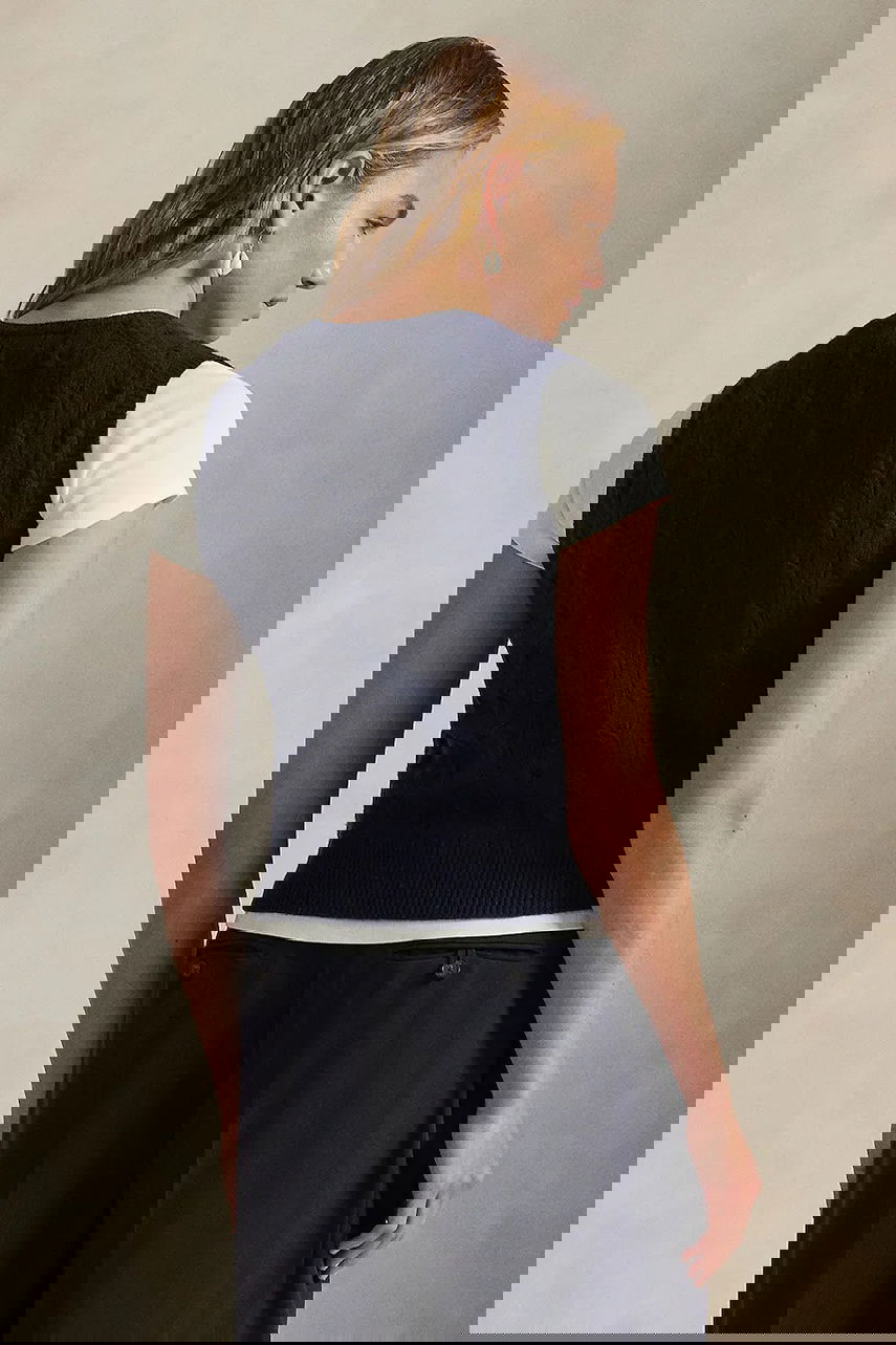 Жилетка Polo by Ralph Lauren Polo Cable-Knit Cashmere Vest Тъмно синьо | 211972134, 1