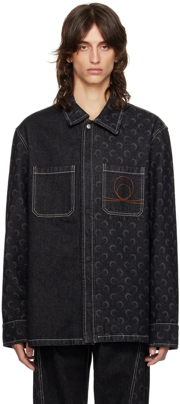 Яке Marine Serre Moon Laser Denim Jacket Черно | MSI033A RDEN0001, 0