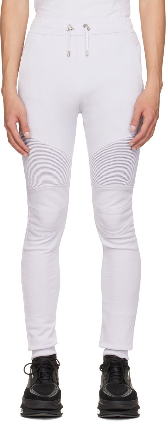 Спортни панталони Balmain Relaxed Fit Lounge Pants Бяло | YH0OB000BB66