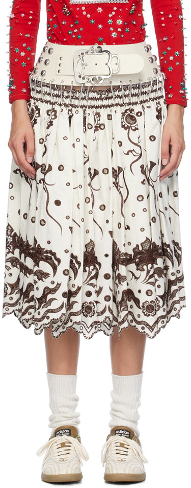 Пола Chopova Lowena Alma Knee Carabiner Midi Skirt Бяло | 3194, 0