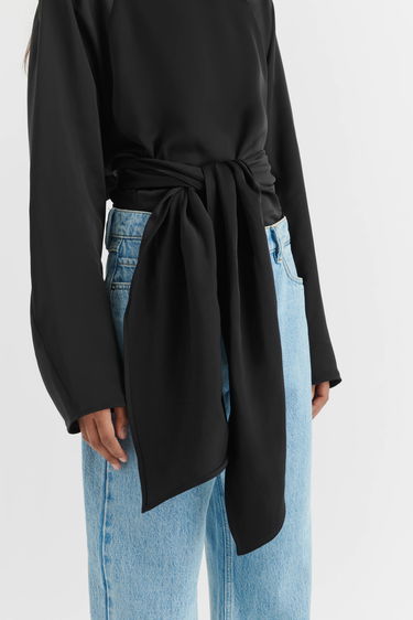 Тениска AXEL ARIGATO Diana Tie-Front Top Черно | A2123001, 5