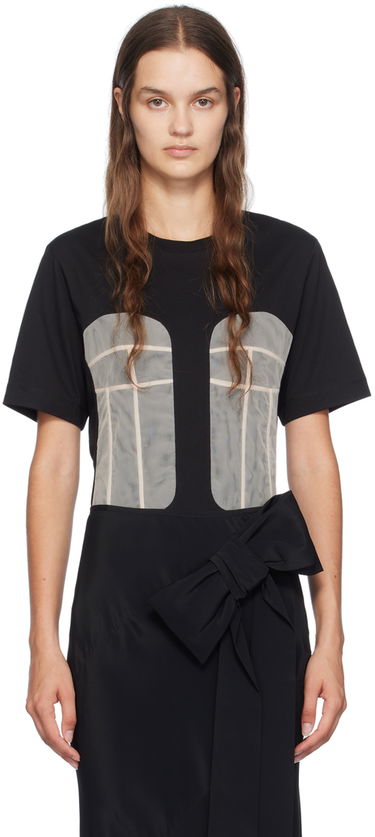 Pокля Simone Rocha Simone Rocha Paneled Bust T-Shirt Черно | 5290 0553, 0
