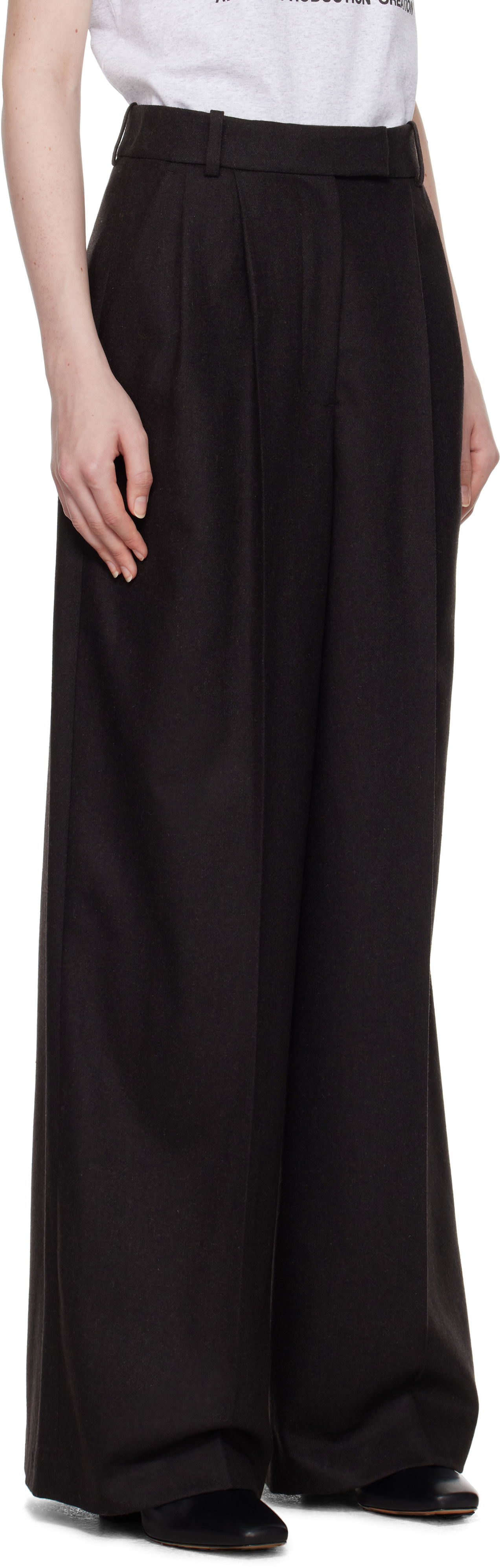 Панталони A.P.C. Anastasia Barbieri Edition Valesca Wide Leg Trousers Черно | WOARX-F08481, 1