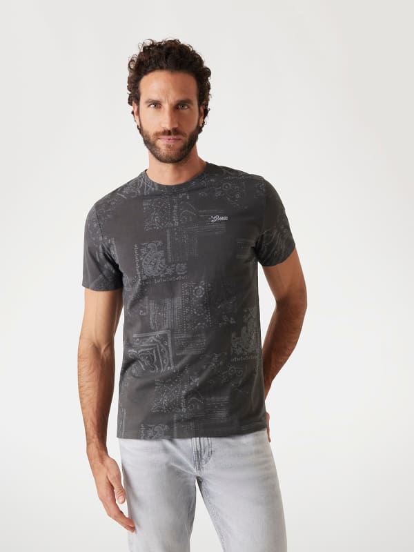 Тениска GUESS Guess Bandana Print T-Shirt Сиво | M5RI09I3Z14, 0