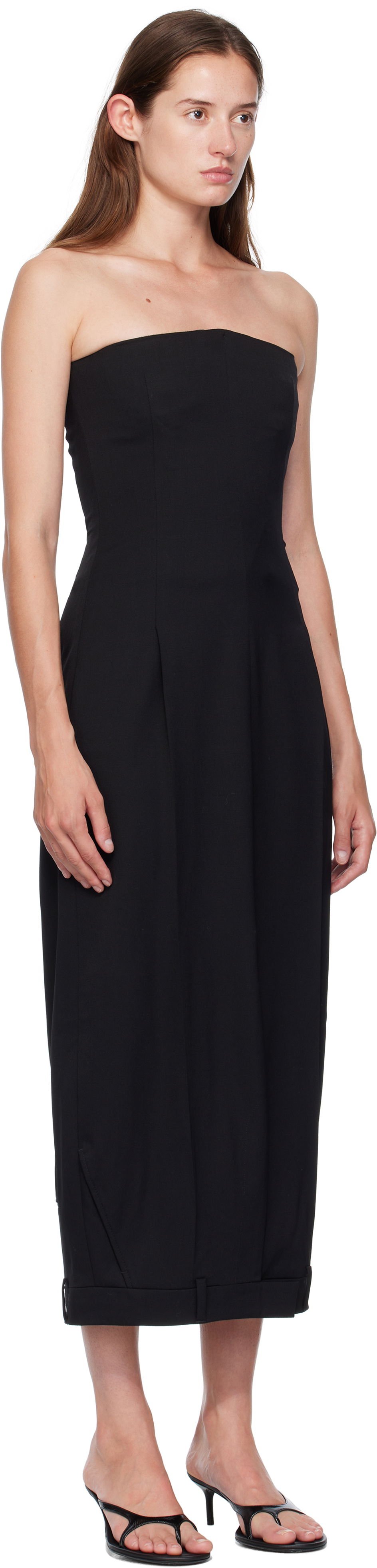 Pокля VETEMENTS Vetements Upside-Down Tailored Pantadress Maxi Dress Черно | WH76TD030B, 1