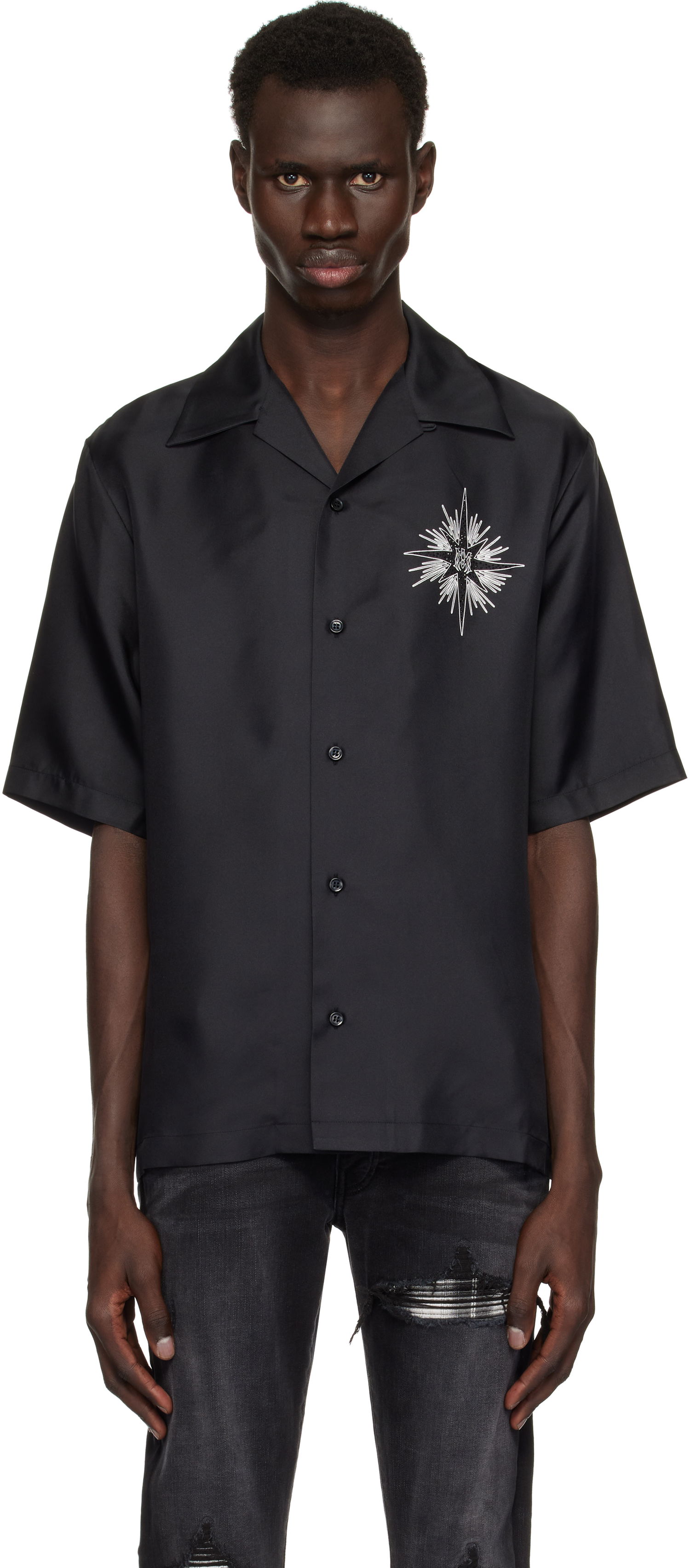 Риза AMIRI AMIRI Starburst Resort Shirt Черно | AMSTCA1120, 0