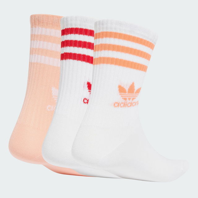 3 Pairs Mid Cut Crew Socks