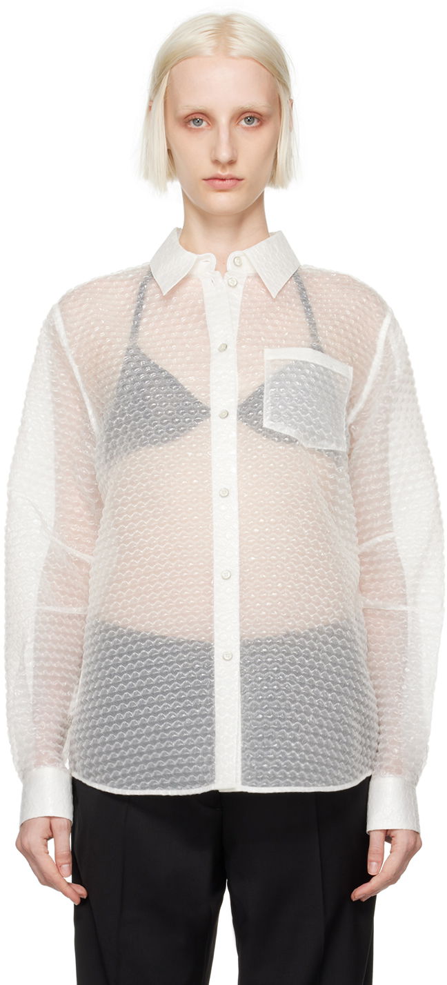 Риза Helmut Lang Bubblewrap Button-Down Shirt Бяло | O06HW506