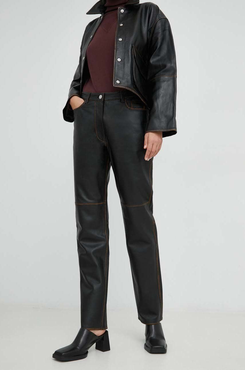 Панталони Samsoe Samsoe Susanna Leather Trousers Черно | F22400166, 0