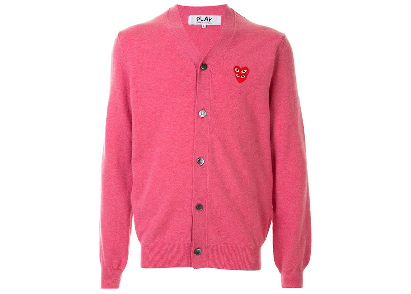 Пуловер Comme des Garçons Play Small Heart Cardigan Розово | AZN076051