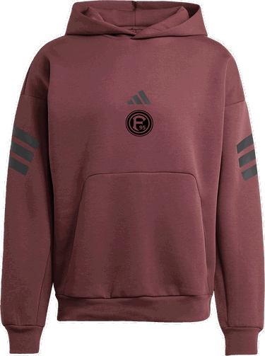 Суитчър adidas Originals Fortuna Düsseldorf Graphic Print Striped Hoodie Бургунди | 6f95jd4857, 1