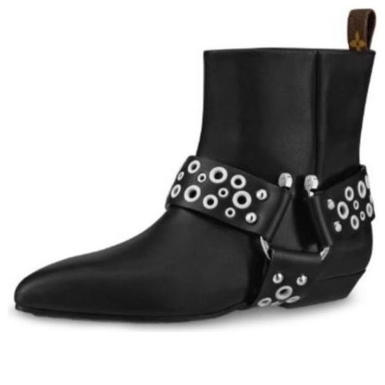 Кецове и обувки Louis Vuitton Rhapsody Ankle Boots with Silver Buckle Черно | 1A5SUO