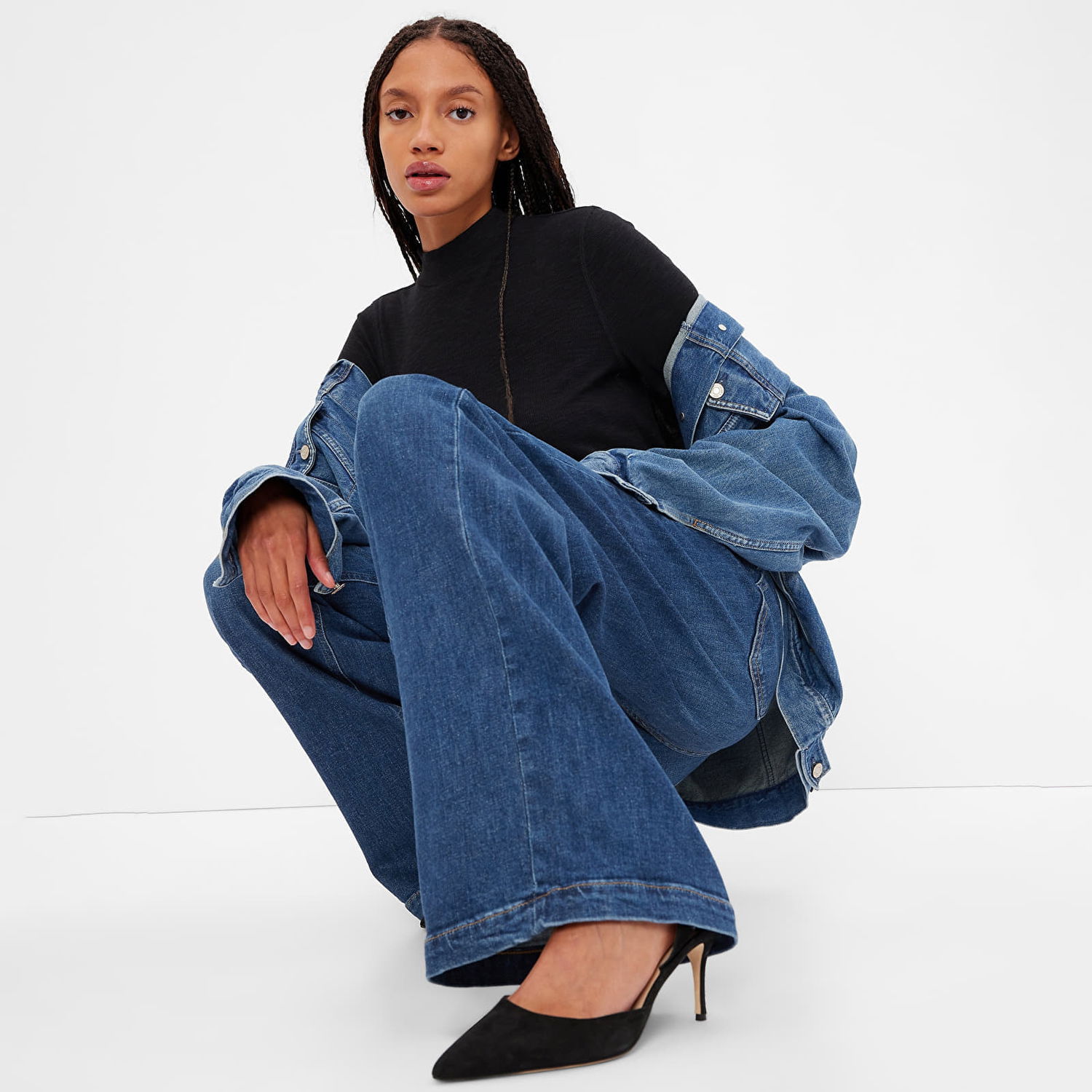 Дънки GAP Denim Pants Stride - High Rise Dark Wash Синьо | 406725-00, 1