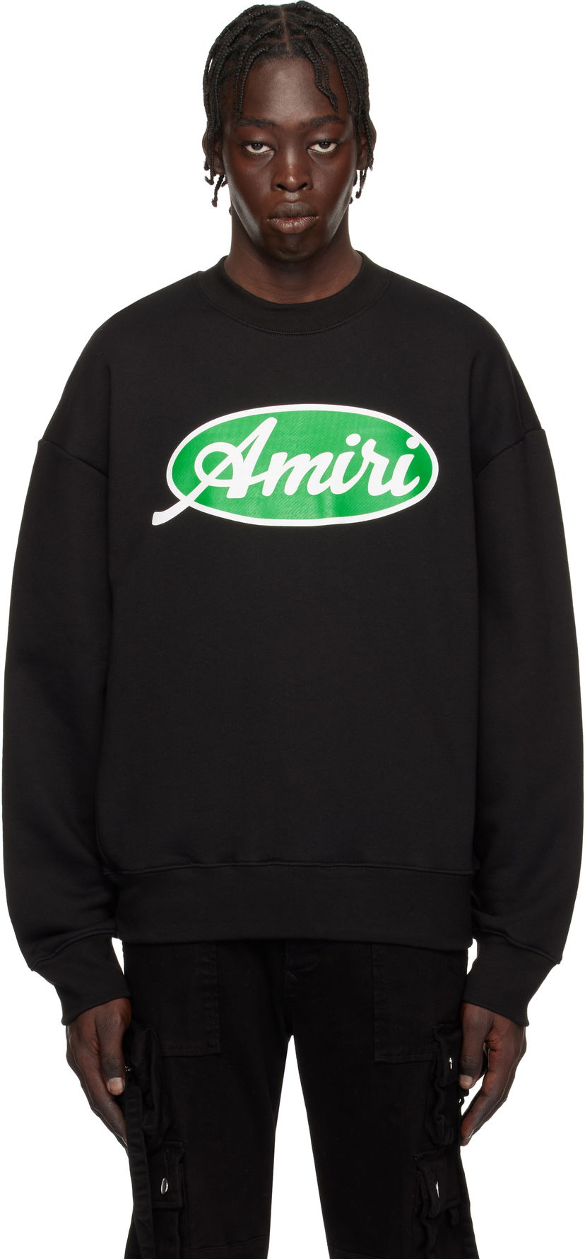 Суитчър AMIRI Oval Logo Oversized Sweatshirt Черно | AMJYCW1052