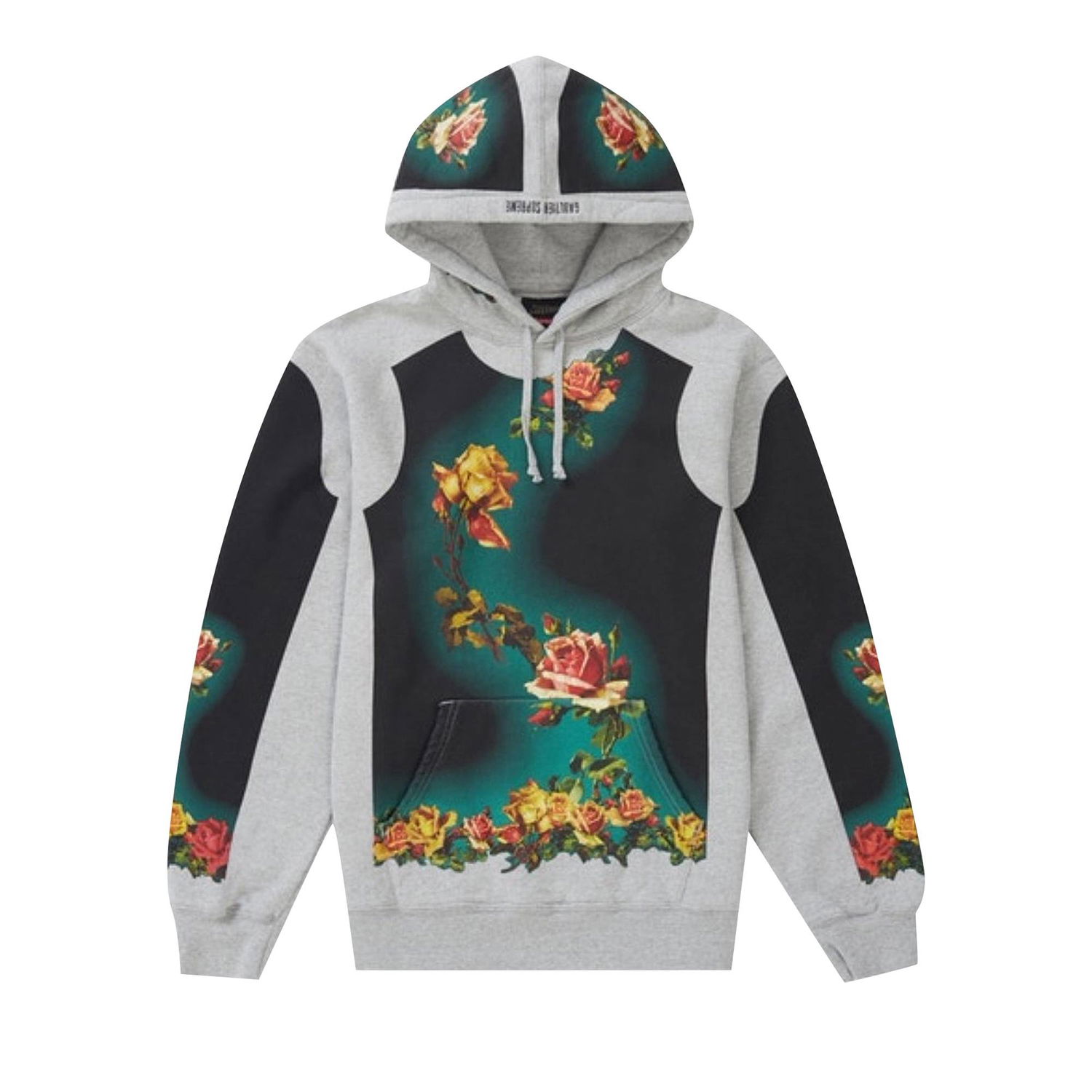 Суитчър Supreme Jean Paul Gaultier x Floral Print Hooded Sweatshirt Сиво | SS19SW1 HEATHER GREY, 1