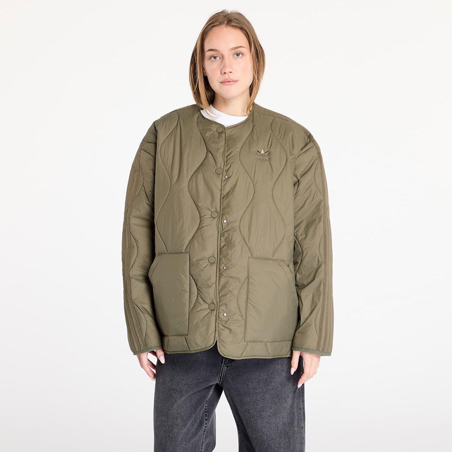 Яке adidas Originals Quilted Liner Jacket Olive Strata Зелено | JJ4354, 0