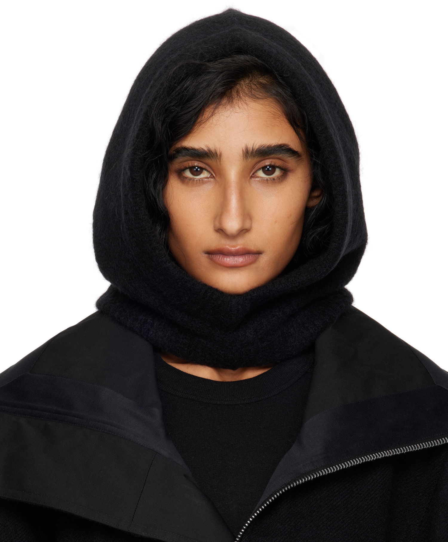 Шапка Rick Owens Rick Owens Alpaca Knit Hood Черно | RP02E4481 KWP, 0